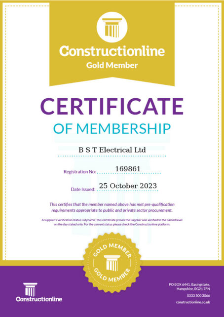 Constructionline Gold Member Certificate